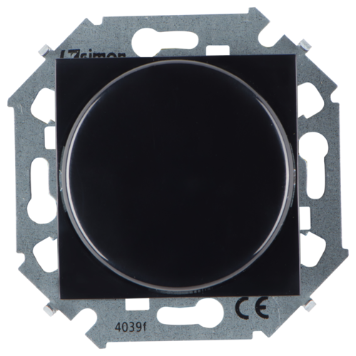 Светорегулятор-переключатель поворотный Simon 15, 500 Вт, черный глянцевый