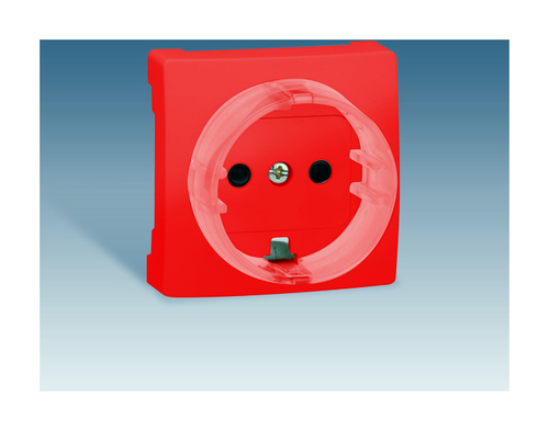 Simon 73 loft Красная Накладка на розетку c заземлением, с защитными шторками, S73Wood