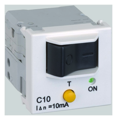 Simon Connect Графит Термомагнитный дифференциальный автомат, 10A, K45, 45x45мм