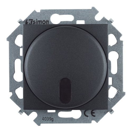 Simon 15 Графит Светорегулятор с управлением от ИК-пульта, проходной, 500Вт, 230В, винт. зажим