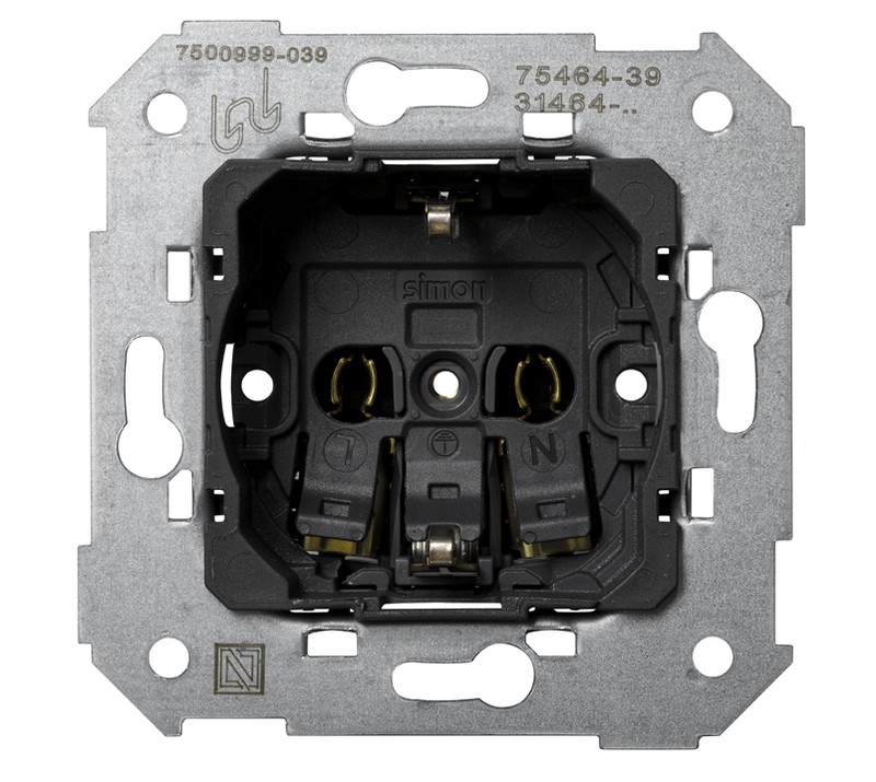 Механизм розетки с заземлением, безвинтовой зажим, SIMON 82