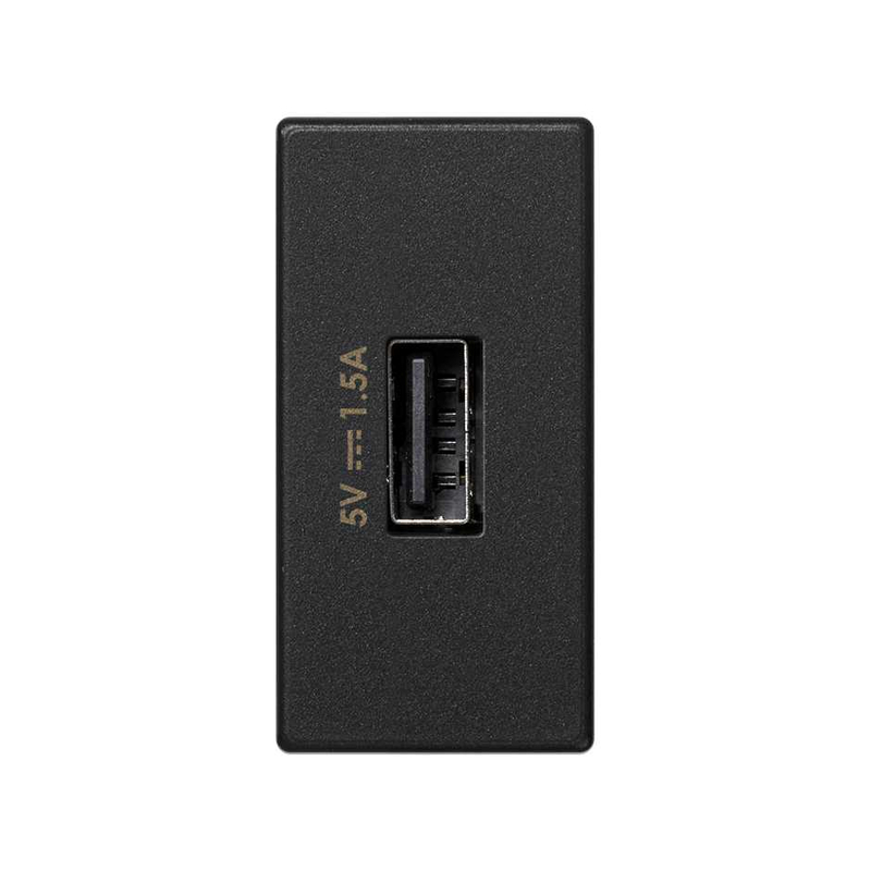 Зарядное устройство USB A узкое 7.5W, Simon K45, графит