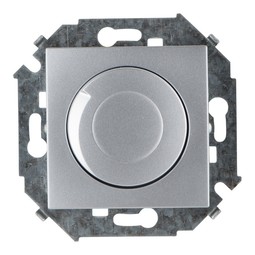 Светорегулятор-переключатель поворотный Simon 15, 500 Вт, алюминий