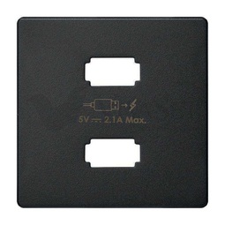 Накладка для зарядного устройства 2xUSB черного матового цвета S82 Concept