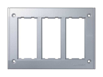 Рамка настенного блока встраиваемого монтажа CIMA Pro на 3 двойных поста, алюминий