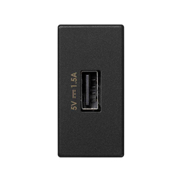 Зарядное устройство USB A узкое 7.5W, Simon K45, графит