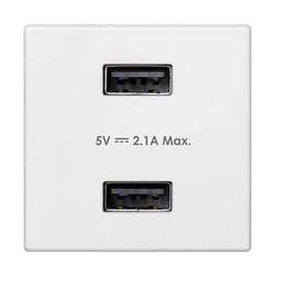 Зарядное устройство USB A+A 10W, Simon K45, белый